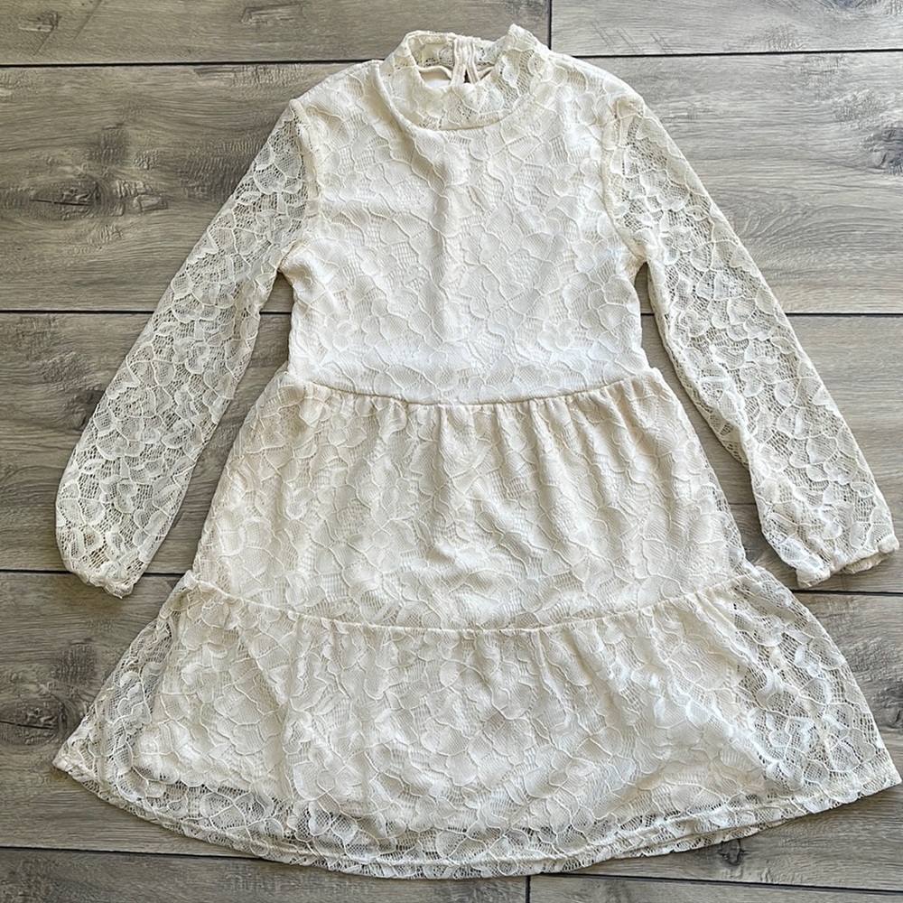 Art Class Cream / Gold Lace Toddler Girl Dress Size XS (4/5)